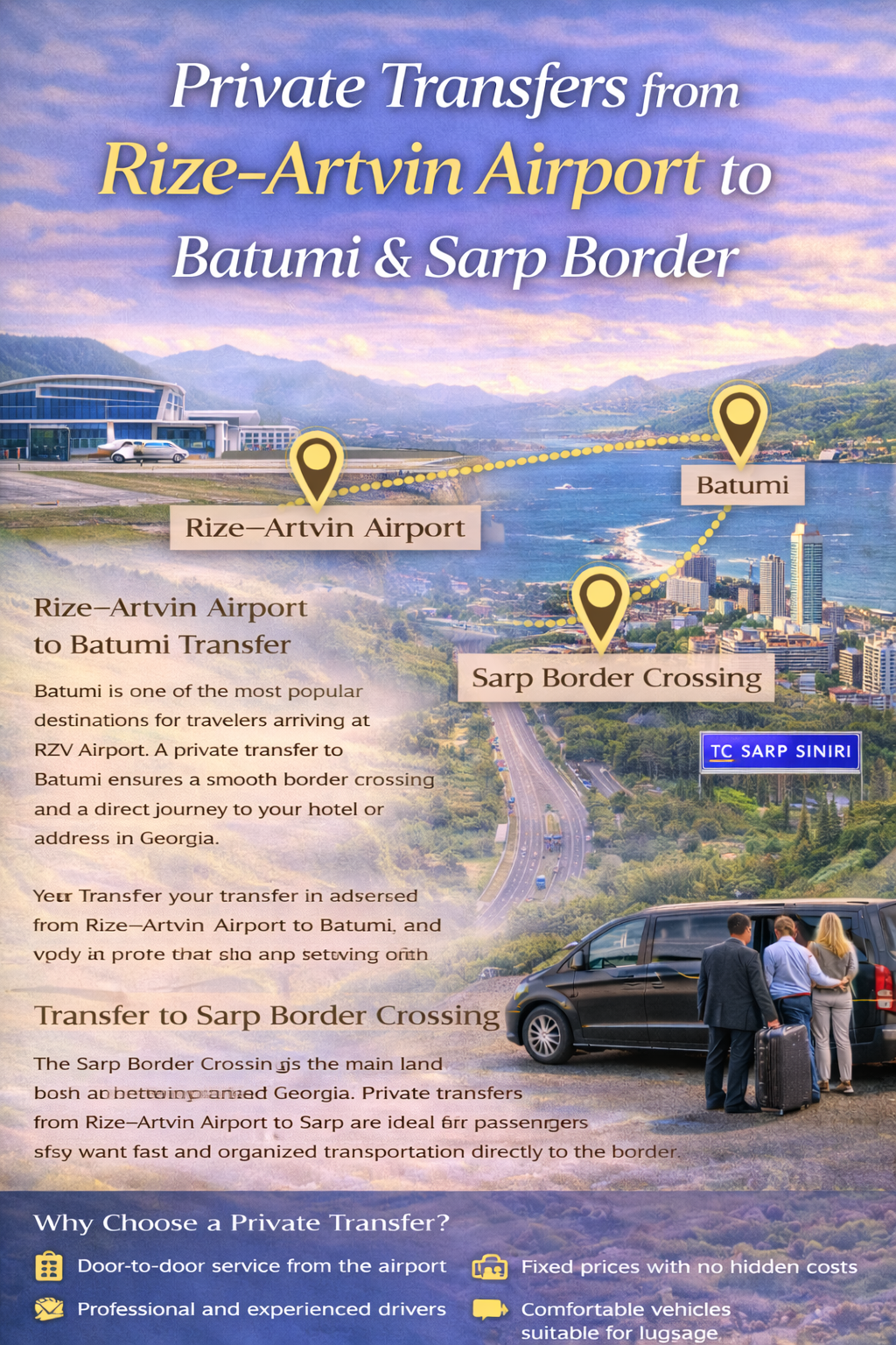 Rize–Artvin Airport to Batumi & Sarp Border Transfers | Private Hotel Transfer