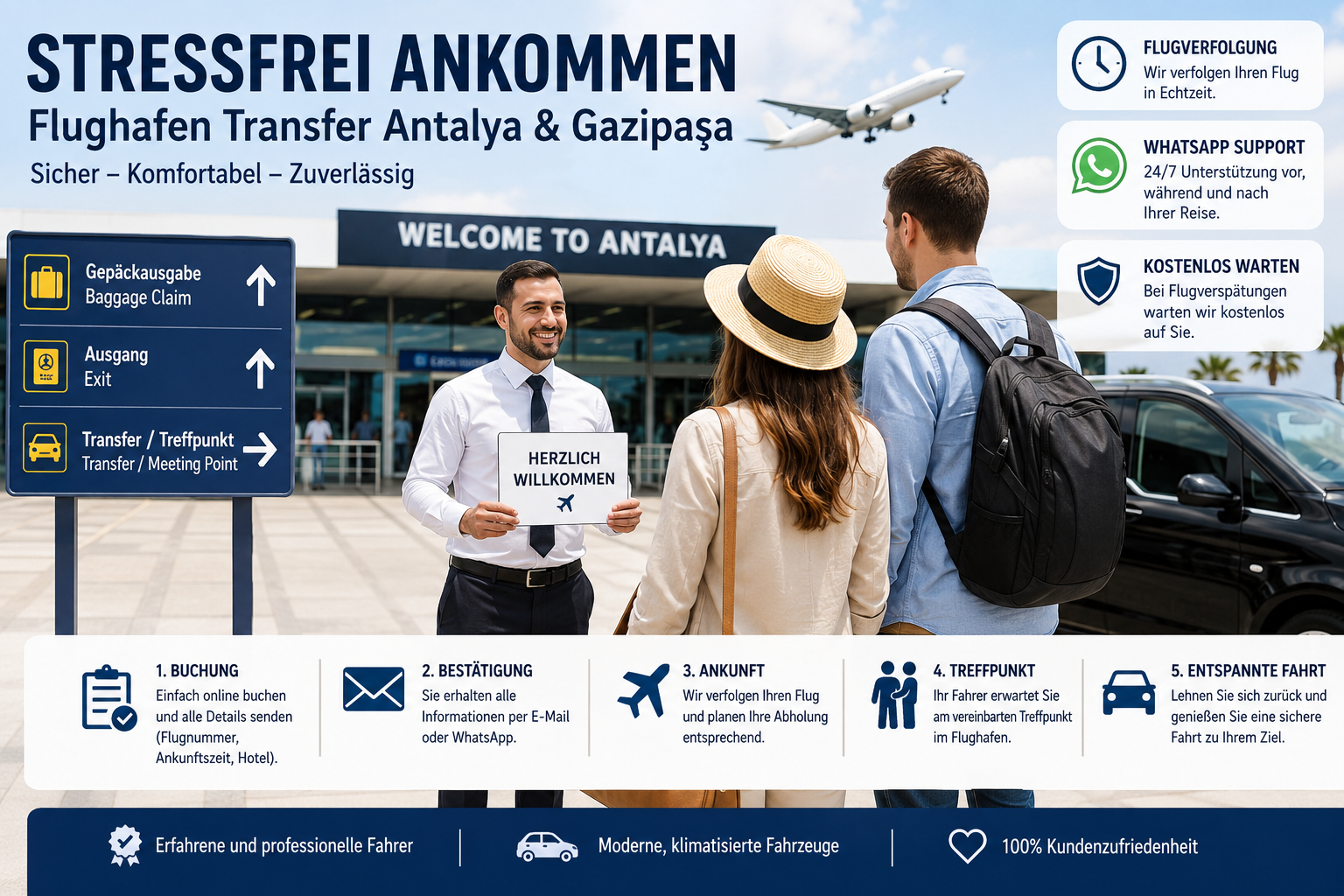 Stressfrei ankommen: Flughafen Transfer Guide für Antalya & Gazipaşa