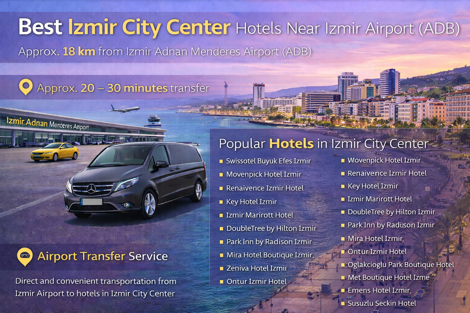 Discover Izmir City Center Hotels Near Izmir Airport (ADB)