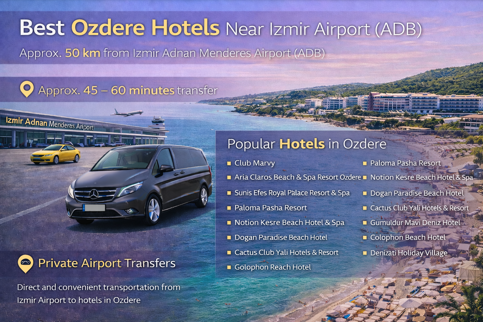 Discover Ozdere Hotels Near Izmir Airport (ADB)