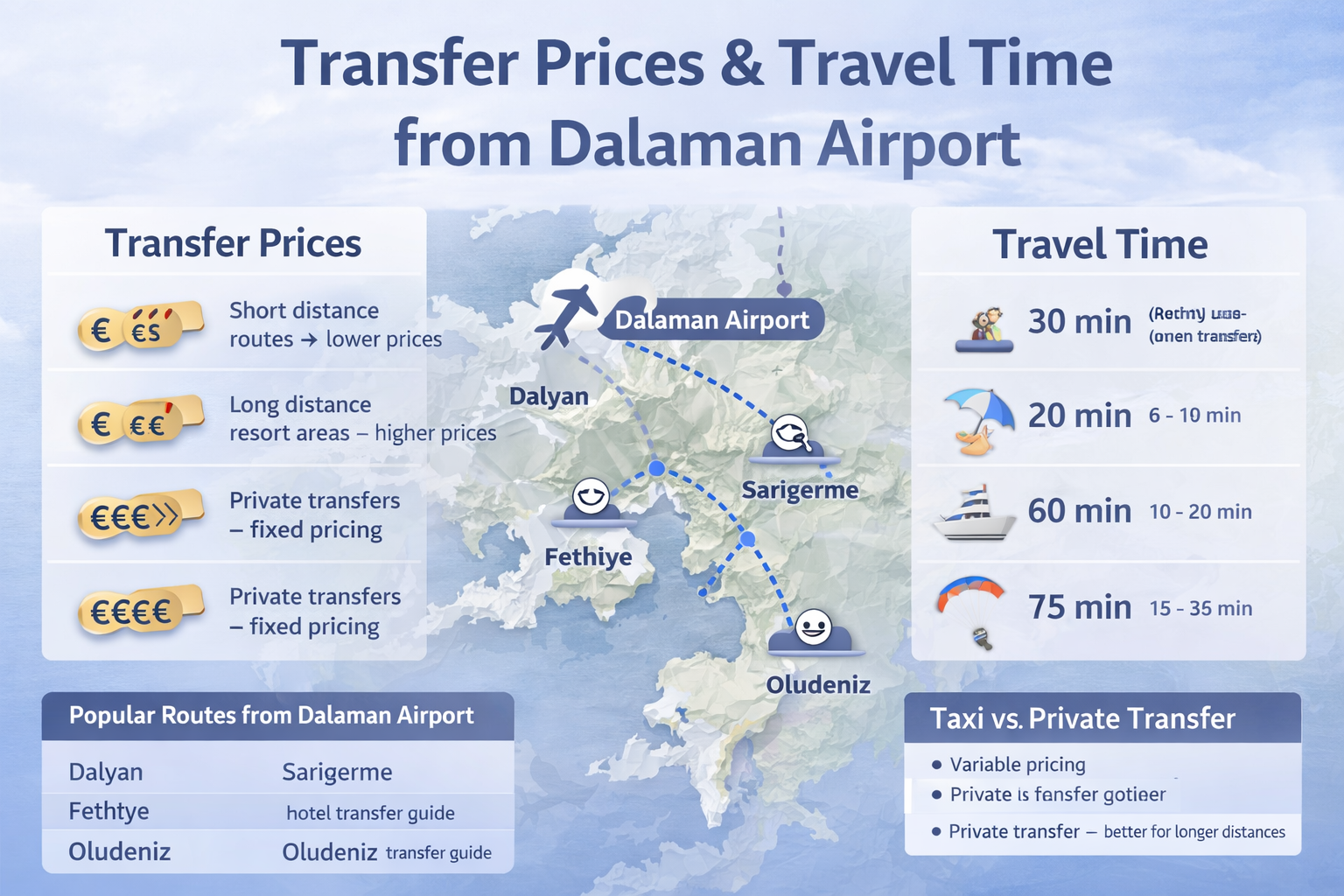 أسعار ومدة النقل من مطار دالامان