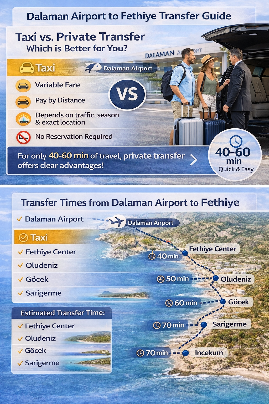 Трансфер из аэропорта Даламан в Фетхие (цены, отели и районы)