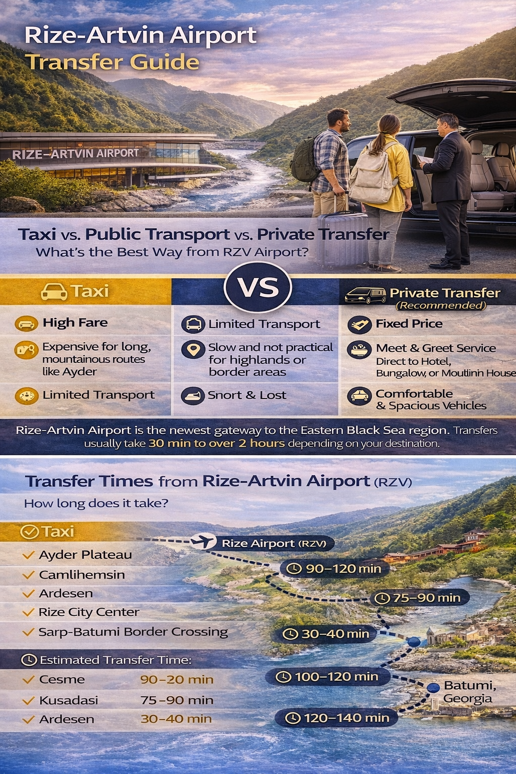 Rize-Artvin Airport Transfer (RZV) to Ayder, Rize & Batumi