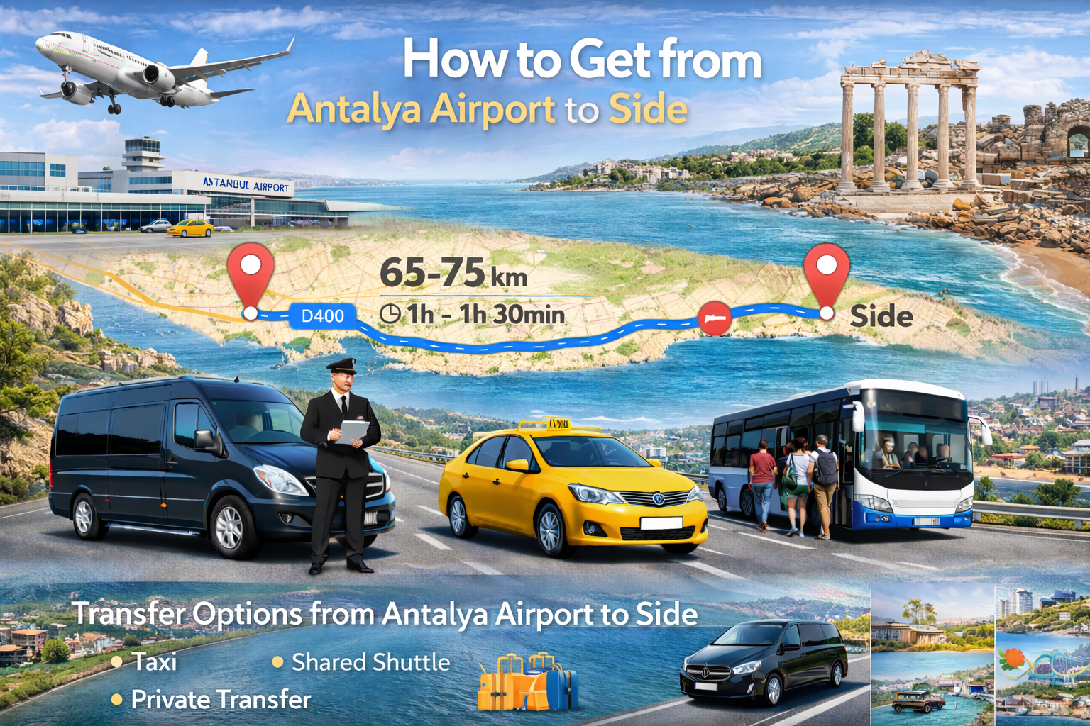 Гид по трансферу в отель Сиде | Аэропорт Анталии (AYT) — Сиде