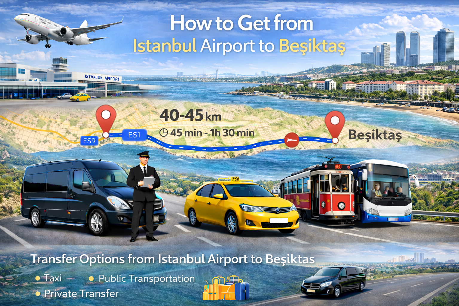 Гид по трансферу в отель Бешикташ | Аэропорт Стамбула (IST) — Бешикташ
