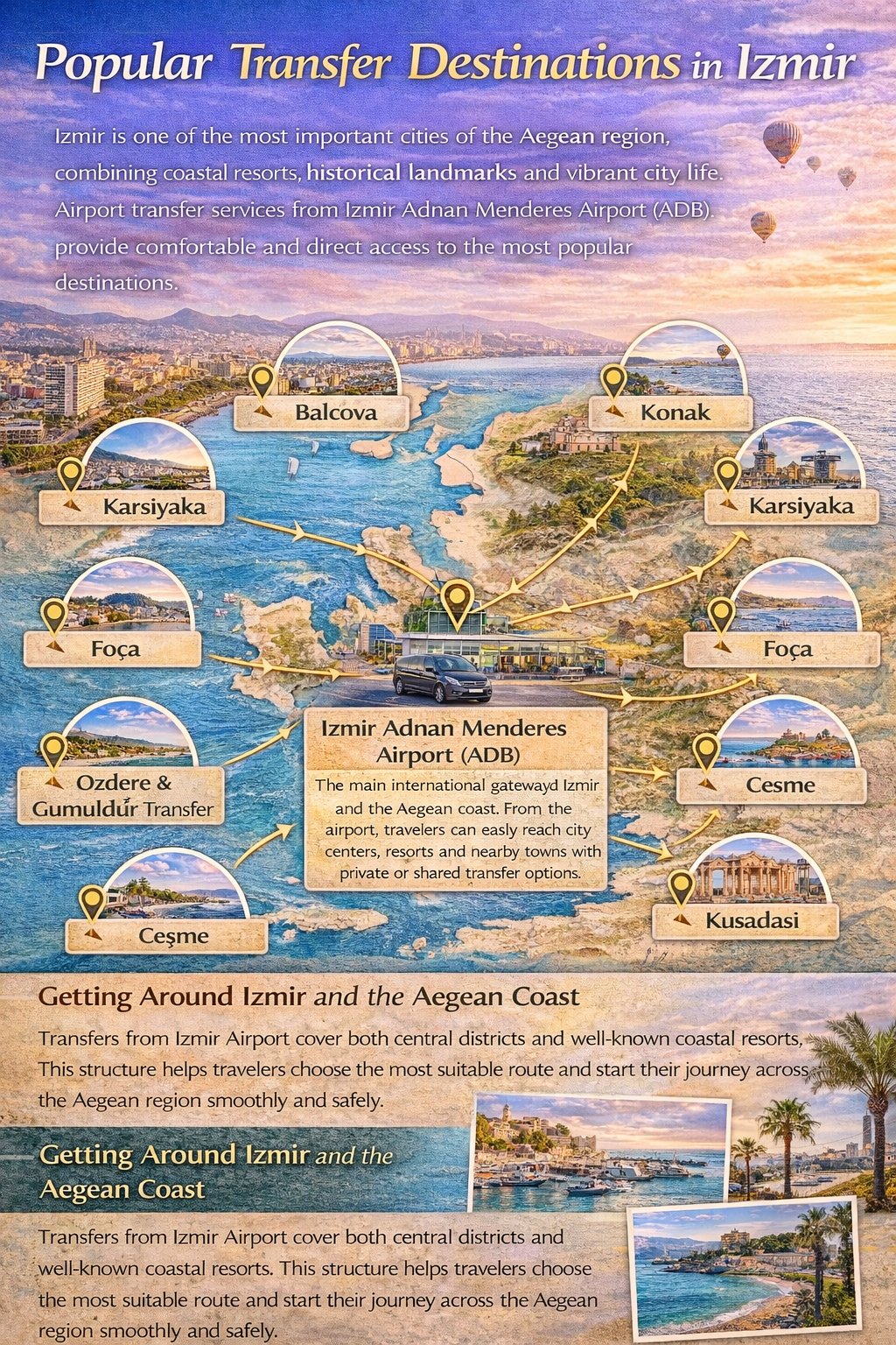Откройте Измир: направления трансфера из аэропорта Измир