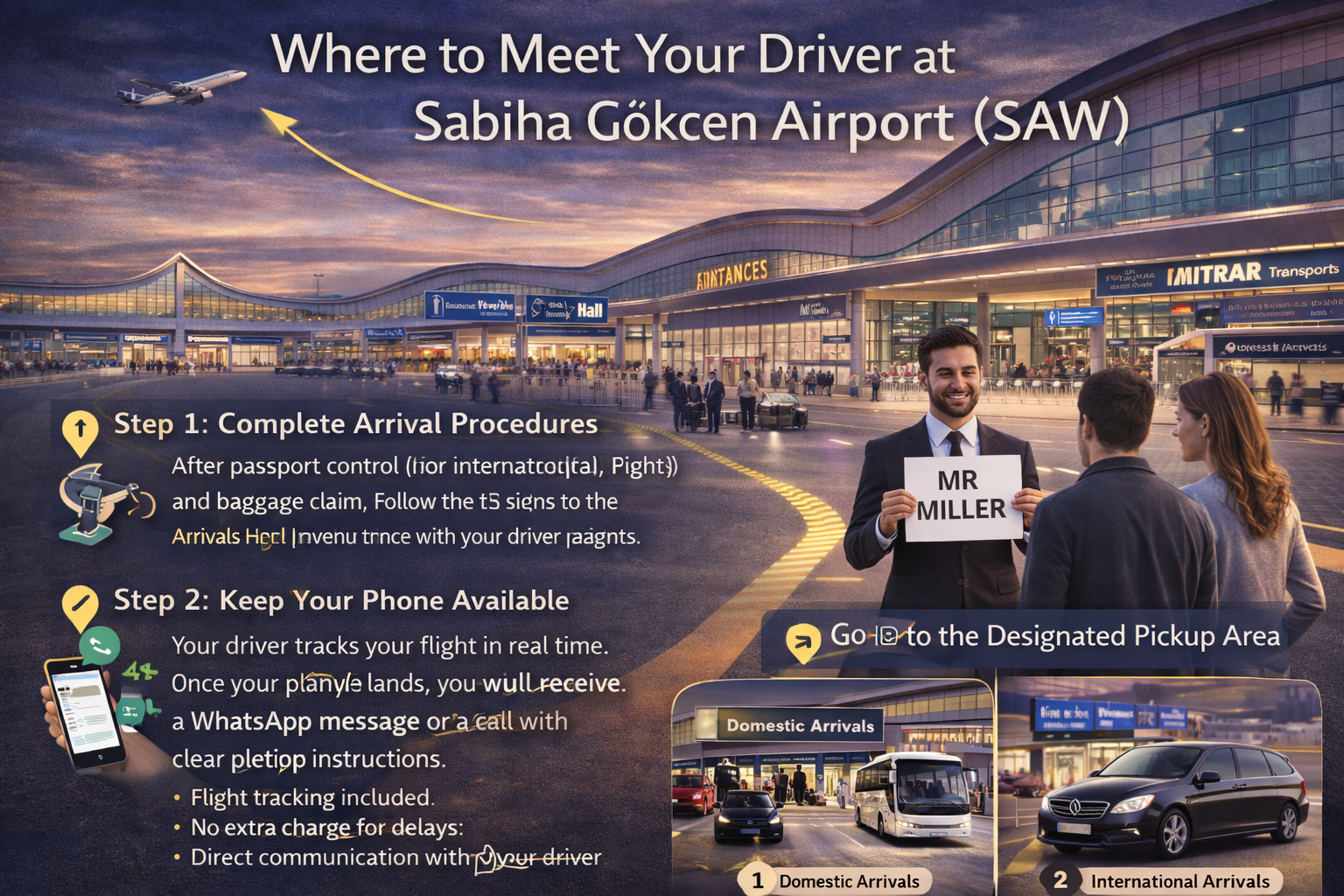 Treffpunkt am Flughafen Sabiha Gökcen (SAW) – Wo finden Sie Ihren Fahrer?